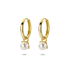 oorringen parel 18 mm 14K geelgoud