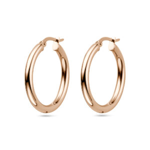 oorringen ronde buis 26 mm 14K roségoud