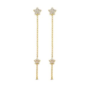 Oorstekers geelgoud briljant 0,24 crt.