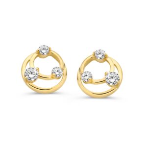 Oorstekers geelgoud zirkonia