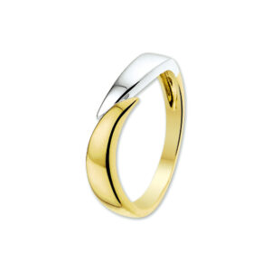 ring 14K bicolor goud geel/wit