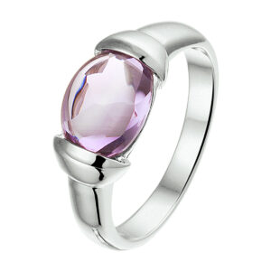 ring amethist 14K witgoud