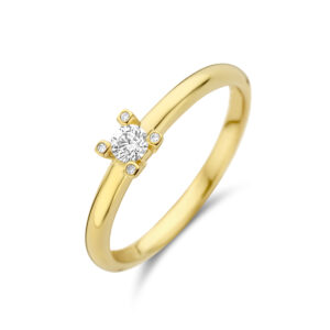 ring diamant 0.11ct h si 14K geelgoud