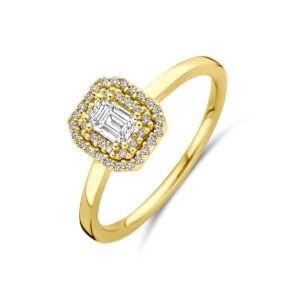ring diamant 0.36ct h si 14K geelgoud