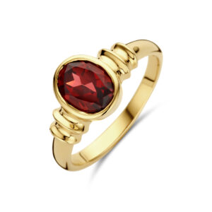 ring granaat 14K geelgoud