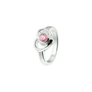 ring hart roze zirkonia zilver wit