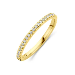 ring lab grown diamant 0.15ct h si 14K geelgoud