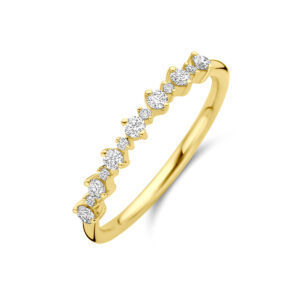 ring lab grown diamant 0.23ct h si 14K geelgoud