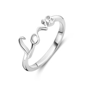 ring love zilver gerhodineerd