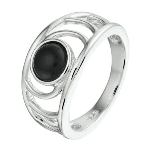 ring onyx zilver gerhodineerd