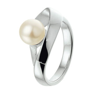 ring parel poli/mat zilver gerhodineerd