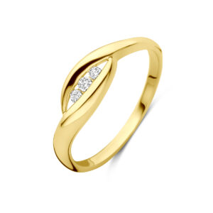 ring zirkonia 14K geelgoud