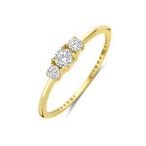 ring zirkonia 14K geelgoud