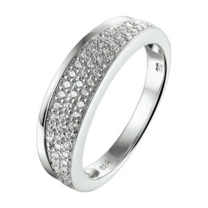 ring zirkonia zilver gerhodineerd