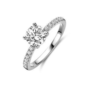 ring zirkonia zilver gerhodineerd