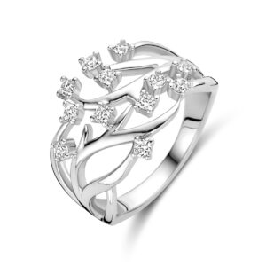 ring zirkonia zilver gerhodineerd
