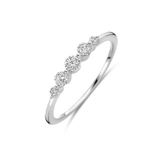 ring zirkonia zilver gerhodineerd