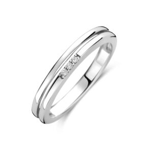 ring zirkonia zilver gerhodineerd