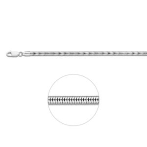 slang rond 4,0 mm zilver wit