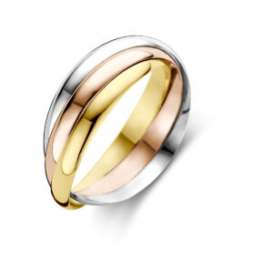 trinity ringen tricolor 14K tricolor goud