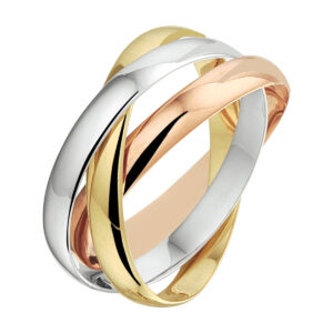 trinity ringen tricolor 14K tricolor goud