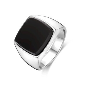zegelring onyx zilver gerhodineerd