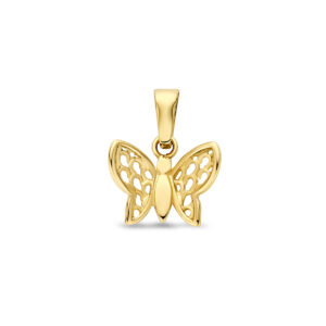 9k hanger vlinder poli/mat 10,5 mm 9K geel
