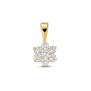 9k hanger zirkonia halo 14 mm 9K geel