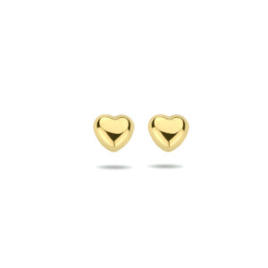 9k oorknoppen hart 5,5 mm 9K geel