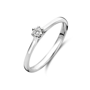 aanzoeksring diamant 0.10ct h si 14K witgoud