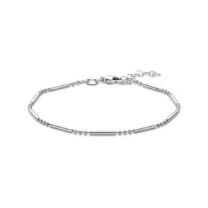 armband buisjes 1,5 mm 17 + 2 cm zilver gerhodineerd