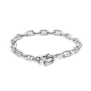 armband marine 5,8 mm 19 cm met groot veerslot zilver gerhodineerd