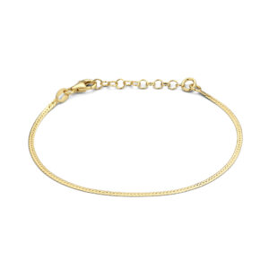 armband plat 1,7 mm 16 + 3 cm 3 micron zilver verguld (geel)