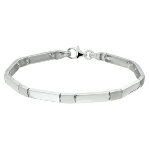 armband poli/mat 4,5 mm 19 cm zilver gerhodineerd