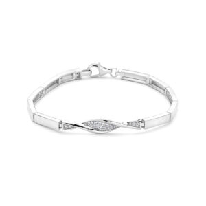 armband zirkonia 6 mm 18,5 cm zilver gerhodineerd