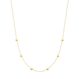collier hartjes 41 + 4 cm 3 micron zilver verguld (geel)