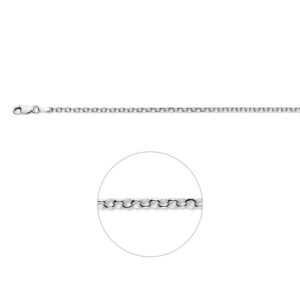 collier jasseron 3,0 mm 80 cm zilver gerhodineerd