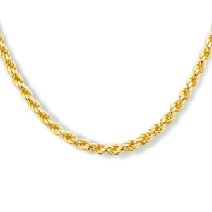 collier koord 3,5 mm 3 micron 40 + 4 cm zilver verguld (geel)