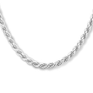 collier koord 4,0 mm 42 + 3 cm zilver gerhodineerd