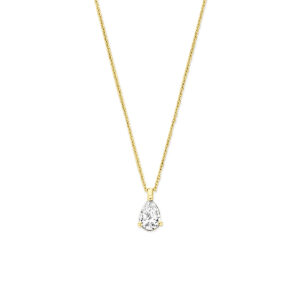collier lab grown diamant 0.25ct g vs 41 - 43 - 45 cm 14K geelgoud