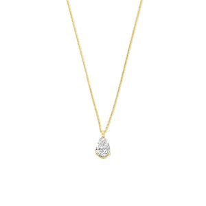 collier lab grown diamant 0.50ct g vs 41 - 43 - 45 cm 14K geelgoud