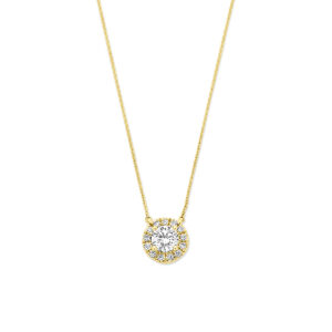 collier lab grown diamant 0.65ct g vs 41 - 43 - 45 cm 14K geelgoud