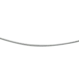 collier omega rond schroefslot 1,2 mm 45 cm zilver gerhodineerd