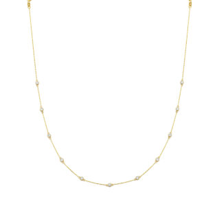 collier zirkonia 41 - 43 - 45 cm 14K geelgoud