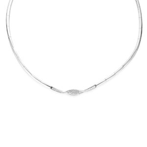 collier zirkonia 8,5 mm 42 + 3 cm zilver gerhodineerd