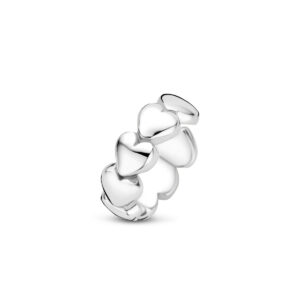 ear cuff hartjes 12,5 mm zilver gerhodineerd