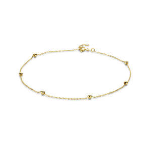 enkelbandje bolletjes 1,0 mm 14K geelgoud