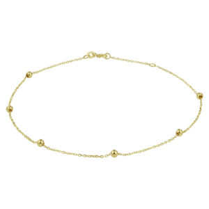 enkelbandje bolletjes 1,0 mm 24 - 26 cm 14K geelgoud