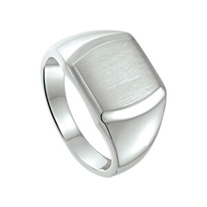 graveerring poli/mat zilver gerhodineerd