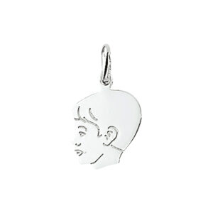 hanger jongen 13 mm zilver wit